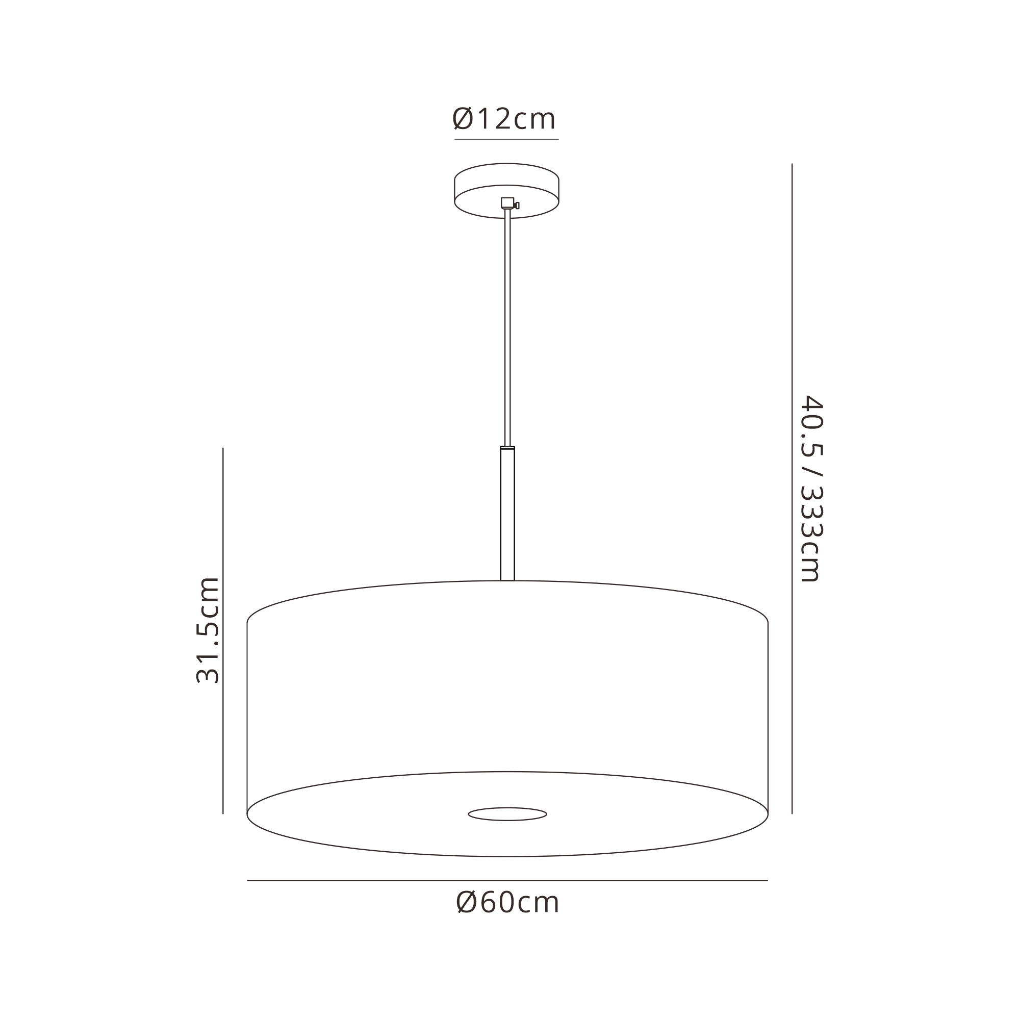 DK1075  Baymont 60cm 5 Light Pendant Satin Black, Grey/White, Frosted/Black Detail Diffuser